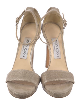 Jimmy Choo Canvas Animal Print Sandals