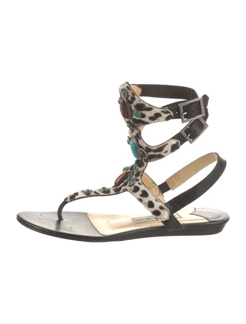 Jimmy Choo Ponyhair Animal Print Gladiator Sandals