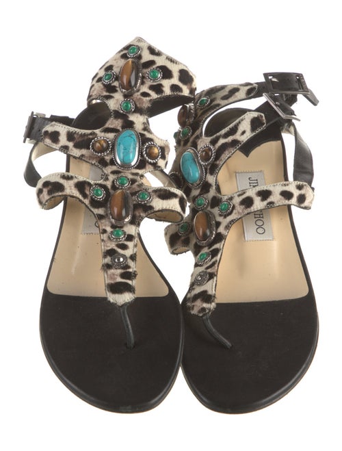 Jimmy Choo Ponyhair Animal Print Gladiator Sandals