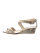 Jimmy Choo Embossed Leather Animal Print Sandals