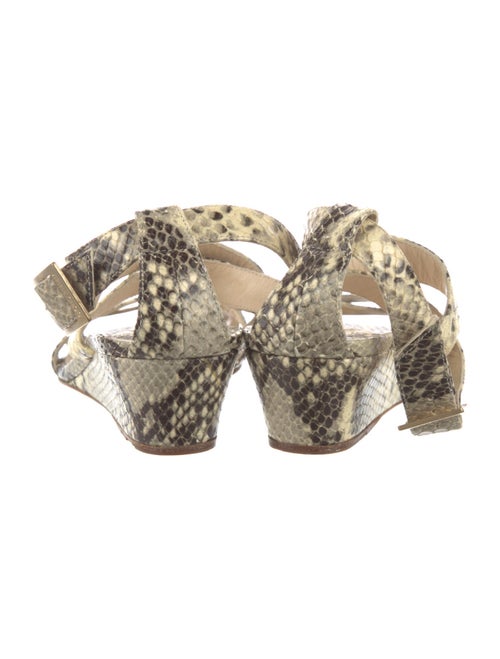 Jimmy Choo Embossed Leather Animal Print Sandals