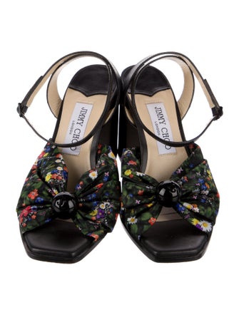 Jimmy Choo Floral Print Slingback Sandals