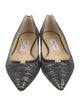 Jimmy Choo Glitter Lace Trim Embellishment Flats