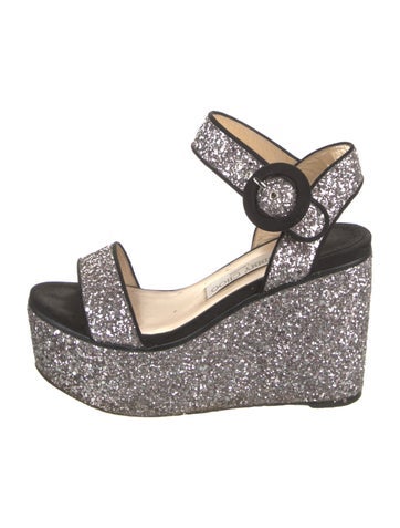 Jimmy Choo Sandals Glitter Espadrilles 9.5