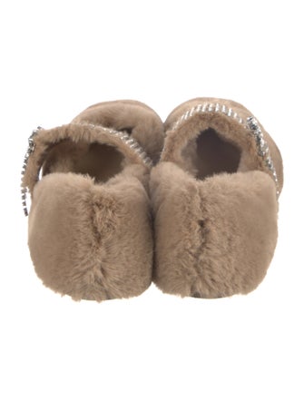 Jimmy Choo Faux Fur Crystal Embellishments Mules