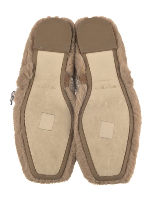 Jimmy Choo Faux Fur Crystal Embellishments Mules