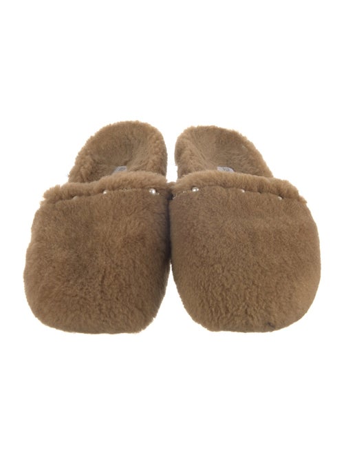 Jimmy Choo Faux Pearl Accents Shearling Mules