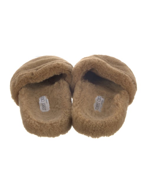 Jimmy Choo Faux Pearl Accents Shearling Mules