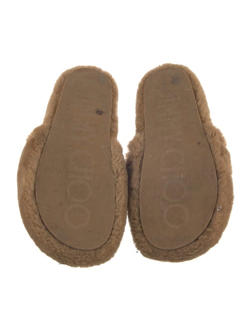 Jimmy Choo Faux Pearl Accents Shearling Mules