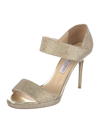 Jimmy Choo Glitter Animal Print Sandals