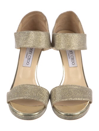 Jimmy Choo Glitter Animal Print Sandals