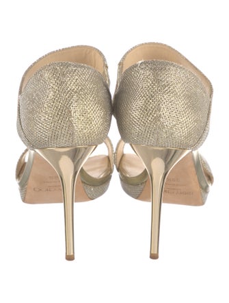 Jimmy Choo Glitter Animal Print Sandals