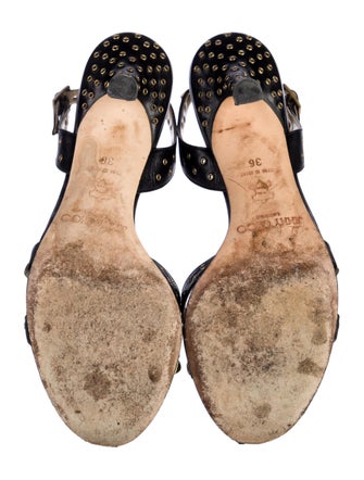 Jimmy Choo Rockstud Accents Leather Slingback Sandals