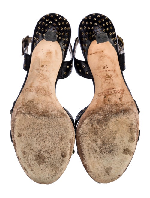 Jimmy Choo Rockstud Accents Leather Slingback Sandals
