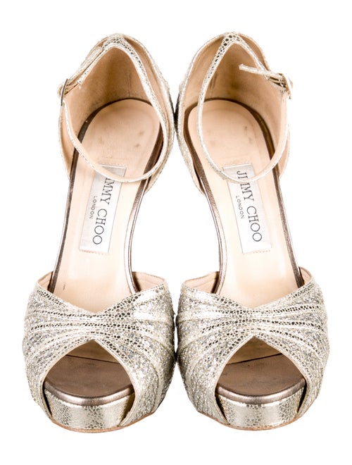 Jimmy Choo Leather Glitter Accents D'Orsay Pumps