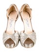 Jimmy Choo Leather Glitter Accents D'Orsay Pumps