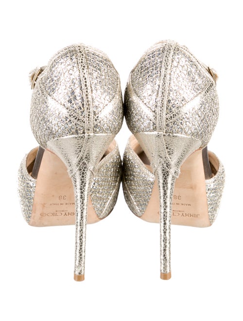 Jimmy Choo Leather Glitter Accents D'Orsay Pumps