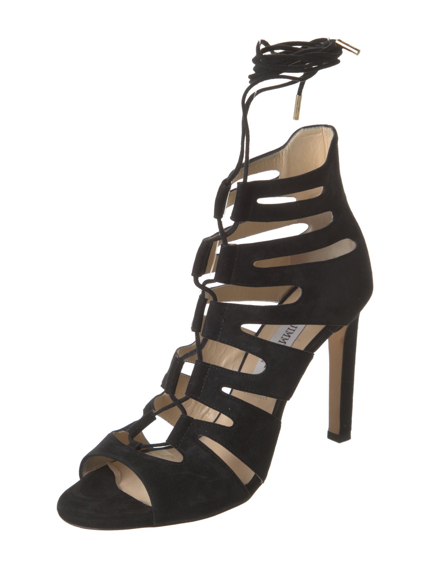 Jimmy Choo Suede Cutout Accent Gladiator Sandals