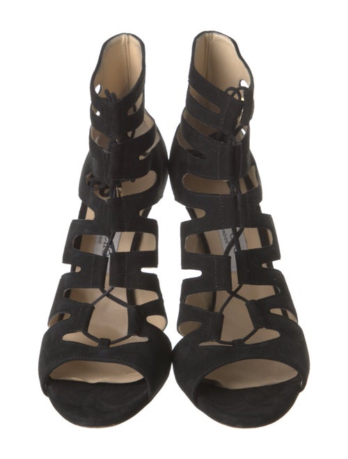 Jimmy Choo Suede Cutout Accent Gladiator Sandals