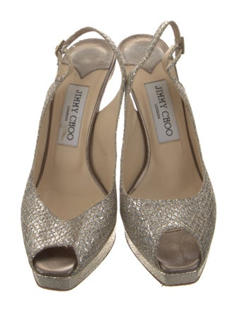 Jimmy Choo Glitter Glitter Accents Slingback Pumps