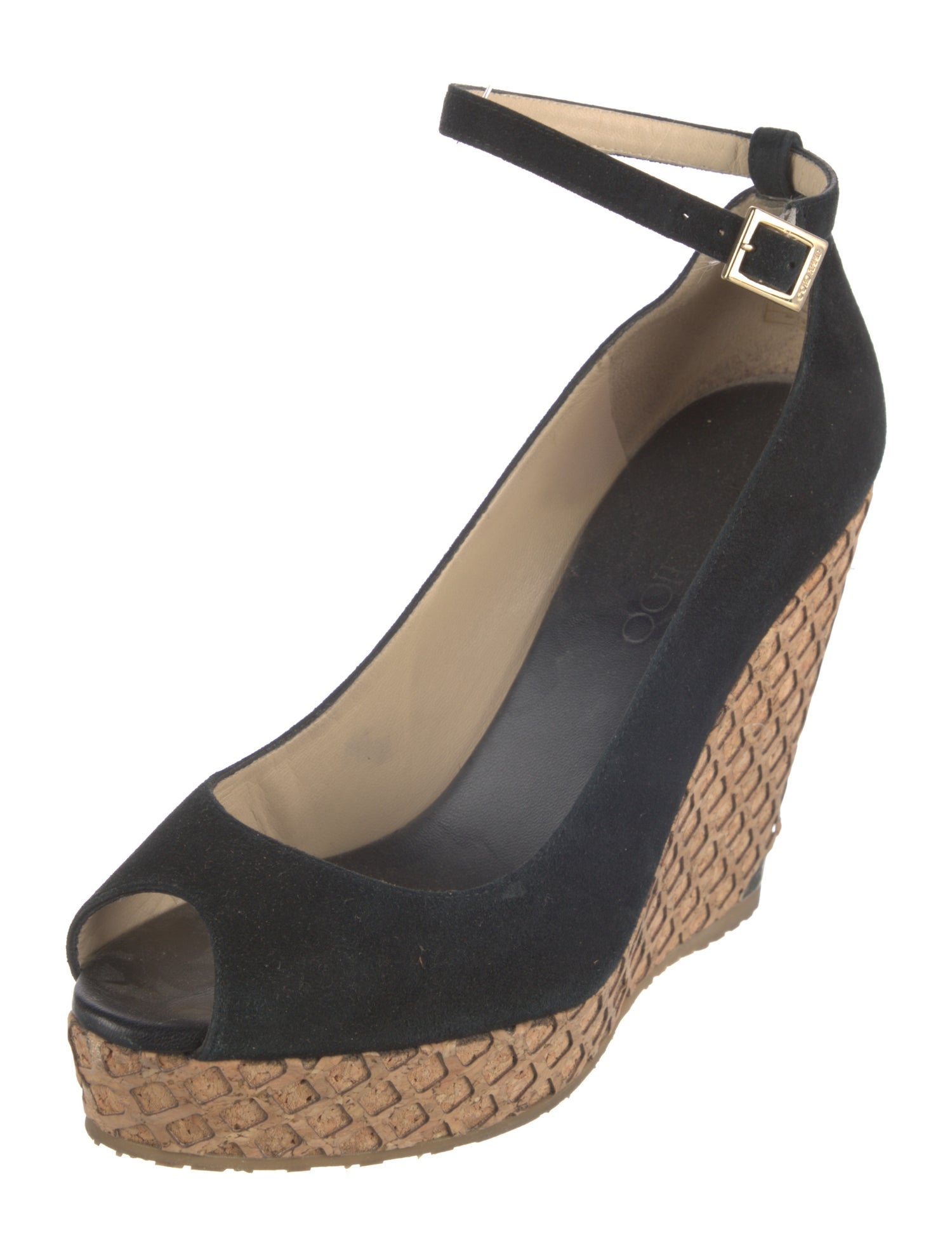 Jimmy Choo Suede Lasercut Accents Espadrilles