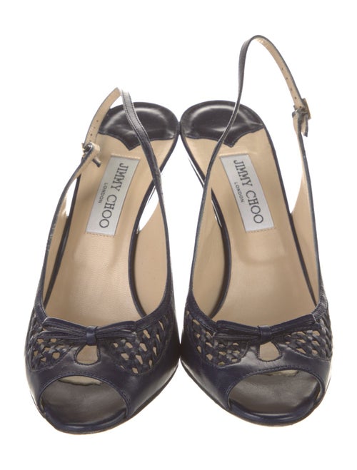 Jimmy Choo Leather Lasercut Accents Slingback Sandals