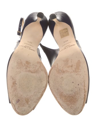 Jimmy Choo Leather Lasercut Accents Slingback Sandals