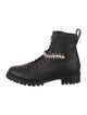 Jimmy Choo Leather Crystal Embellishments Combat Boots