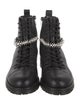 Jimmy Choo Leather Crystal Embellishments Combat Boots