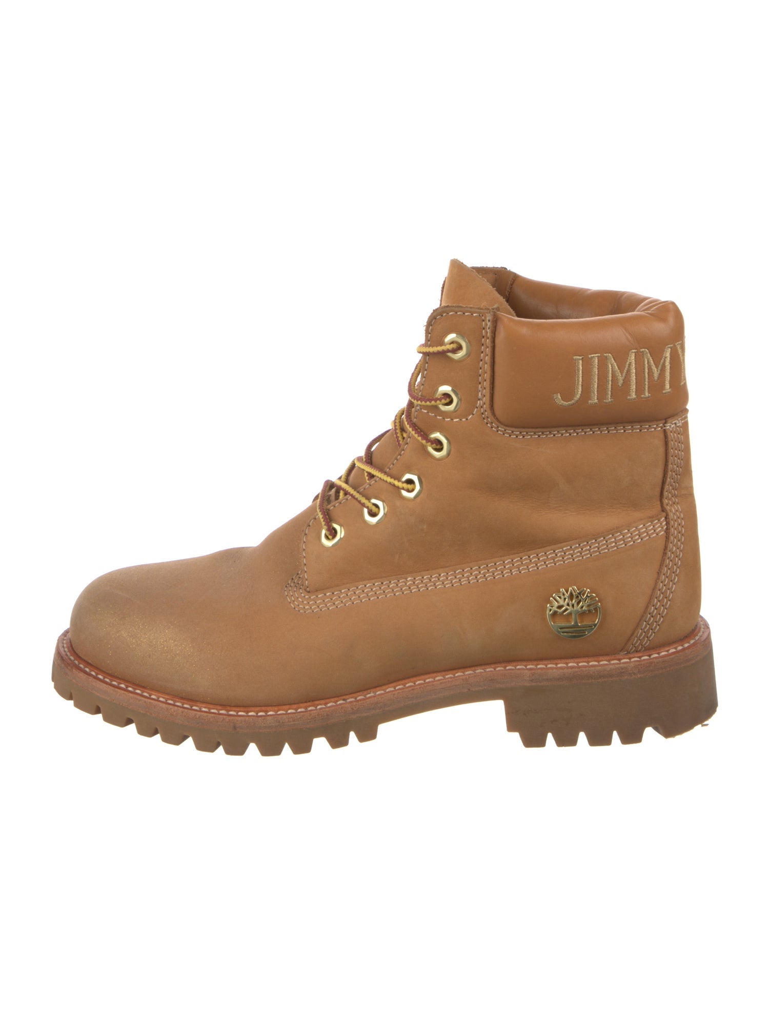 Jimmy Choo x Timberland Suede Glitter Accents Combat Boots