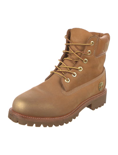 Jimmy Choo x Timberland Suede Glitter Accents Combat Boots