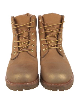 Jimmy Choo x Timberland Suede Glitter Accents Combat Boots