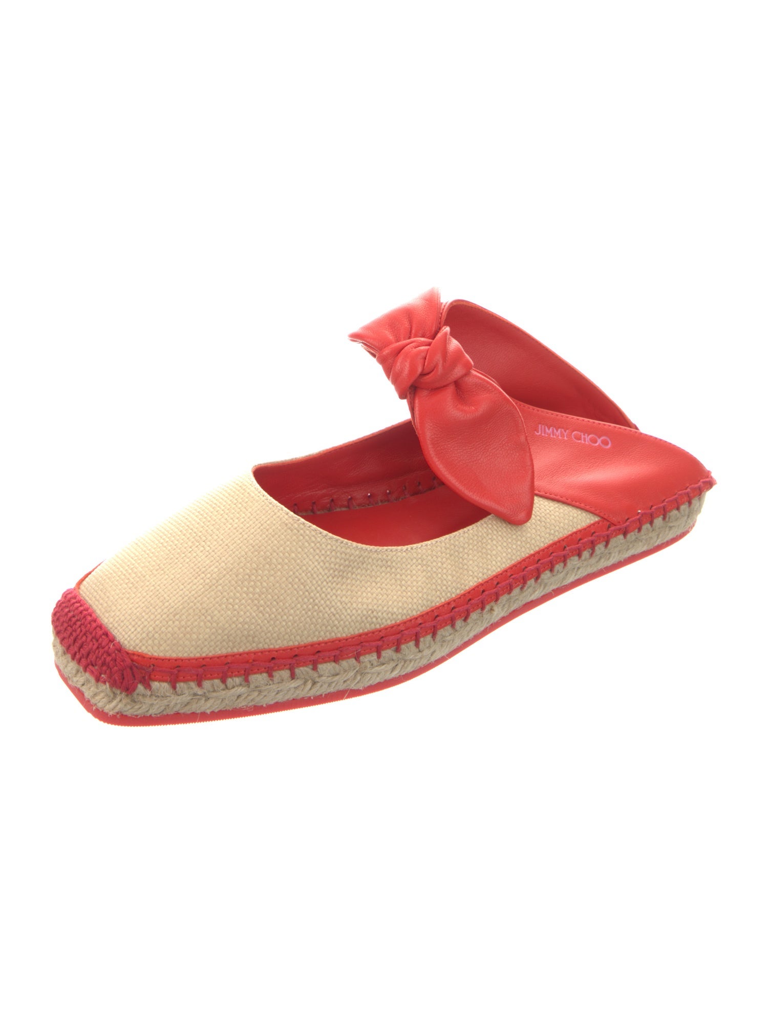 Jimmy Choo Leather Colorblock Pattern Espadrilles