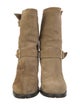 Jimmy Choo Suede Embroidered Accent Moto Boots