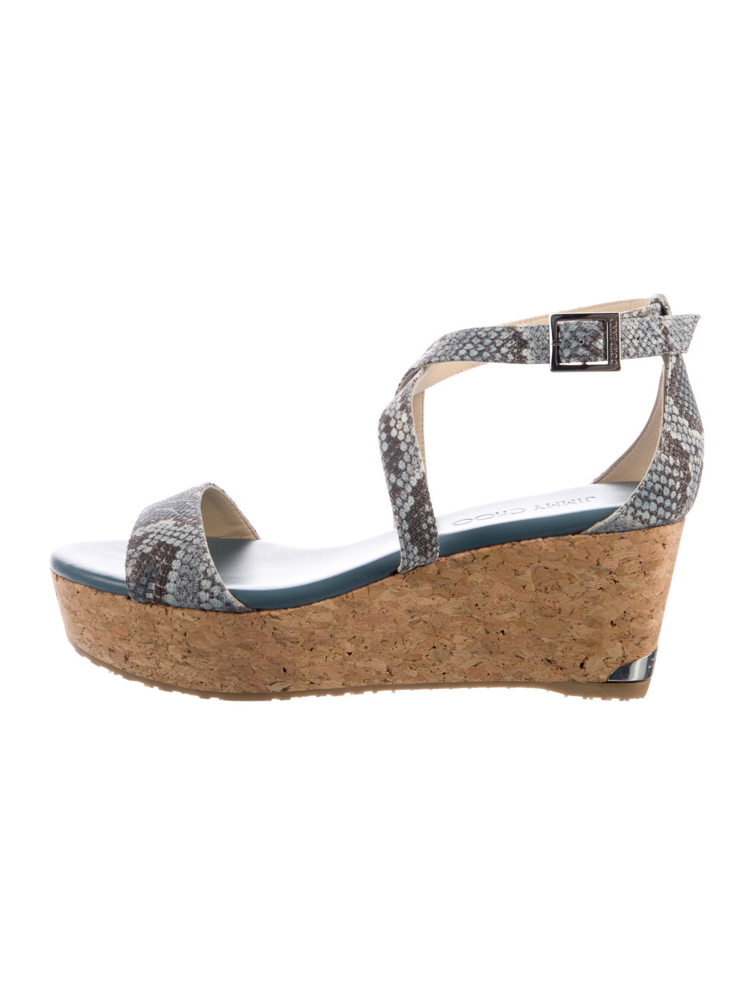 Jimmy Choo Leather Animal Print Sandals
