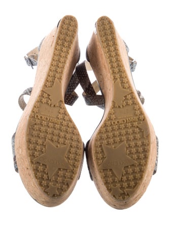 Jimmy Choo Leather Animal Print Sandals