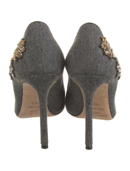 Jimmy Choo Wool Crystal Embellishments Pumps