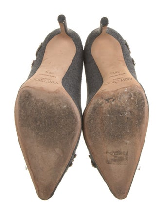 Jimmy Choo Wool Crystal Embellishments Pumps