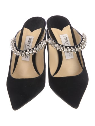 Jimmy Choo Velvet Crystal Embellishments Mules