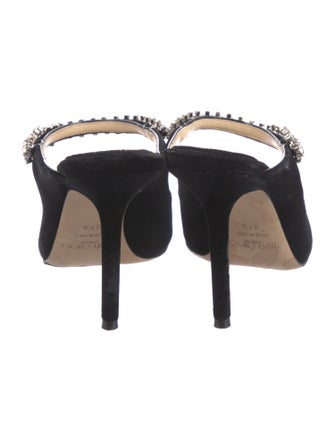 Jimmy Choo Velvet Crystal Embellishments Mules