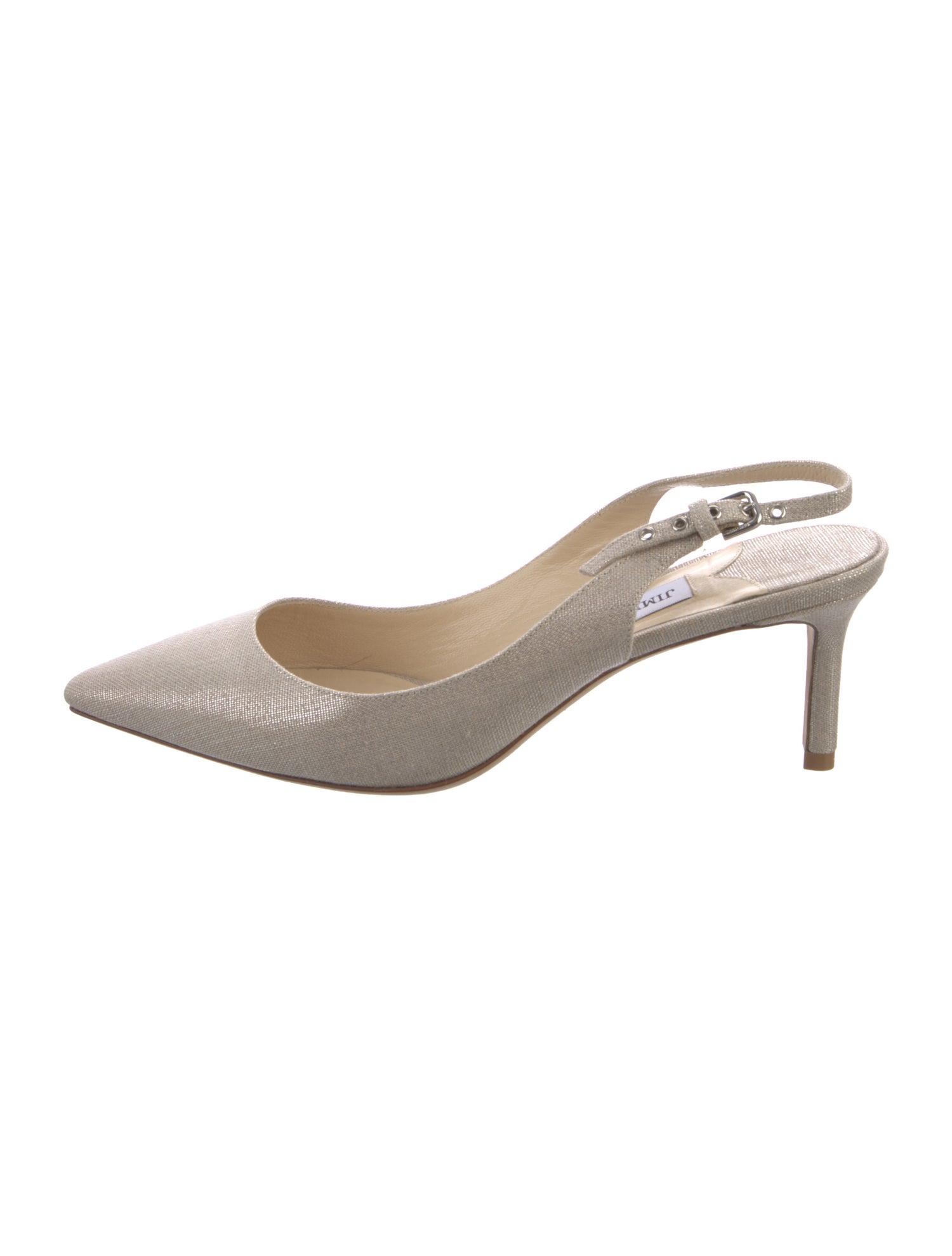 Jimmy Choo Canvas Glitter Accents Slingback Pumps