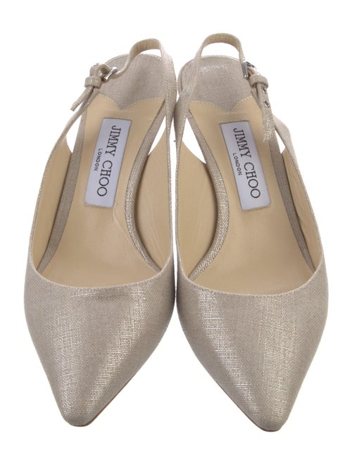 Jimmy Choo Canvas Glitter Accents Slingback Pumps