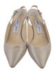 Jimmy Choo Canvas Glitter Accents Slingback Pumps