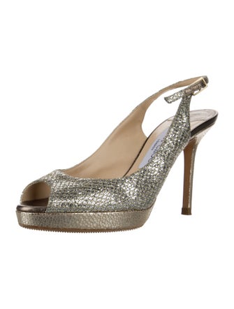Jimmy Choo Glitter Glitter Accents Slingback Pumps
