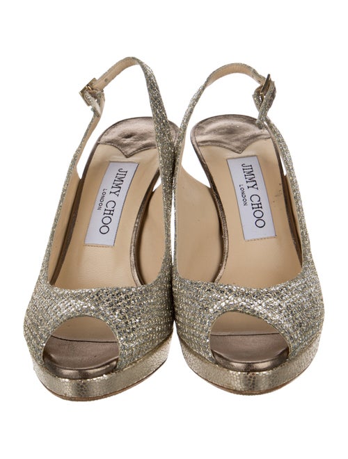 Jimmy Choo Glitter Glitter Accents Slingback Pumps