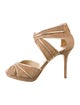 Jimmy Choo Suede Leather Trim Embellishment Sandals