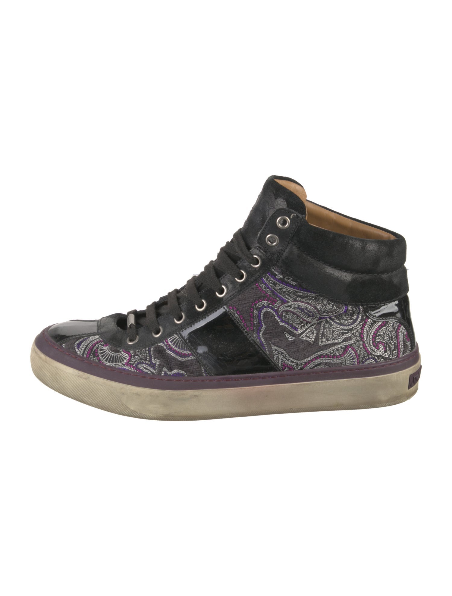 Jimmy Choo Velvet Paisley Print Sneakers