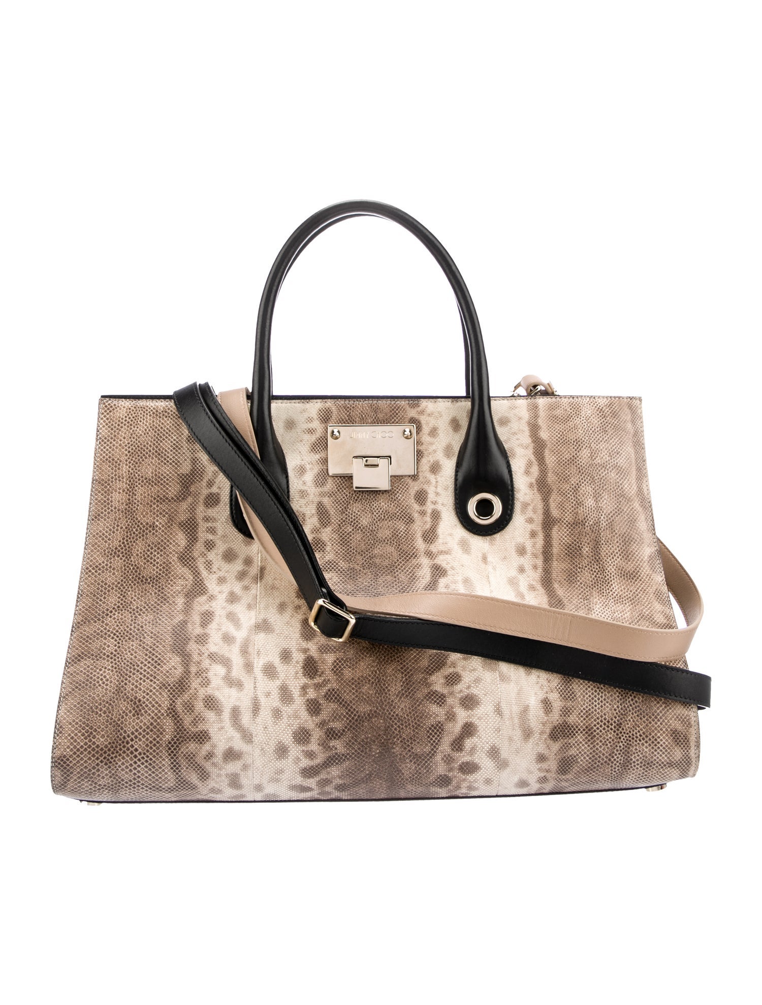 Jimmy Choo Embossed Leather Top Handle Bag