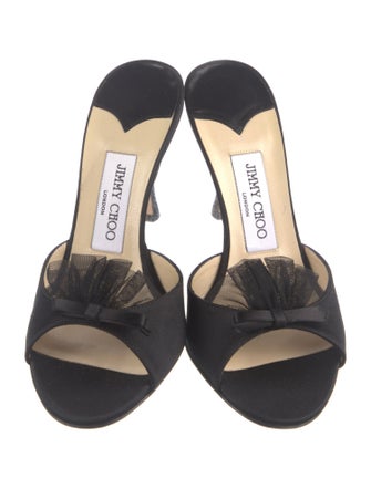 Jimmy Choo Satin Mesh Accents Slides
