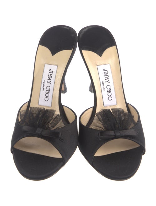 Jimmy Choo Satin Mesh Accents Slides